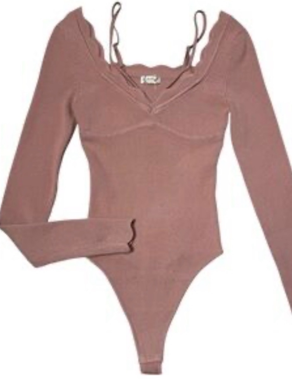Free people Ribbed Long Sleeve Bodysuit size L